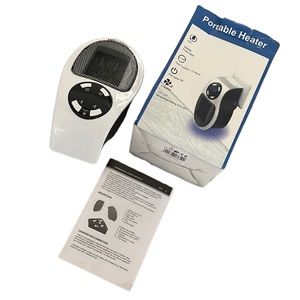 Portable Plug In Space Heater 500 Watt LED Display Timer Function Countertop NEW